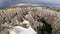 POV Shot Hiking Through Rose Valley and White Valley in Cappadocia.