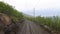 POV train travelling in Abisko National Park, Lapland, Sweden