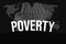 Poverty around the world concept background with raised hand in black and white color. Eradication of poverty concept with free sp