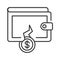 Poverty black line icon. Saving money. Job loss, crisis, beggary. Social problem concept. Sign for web page, mobile app, banner,