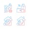 Poverty and hunger gradient linear vector icons set