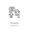 poverty icon vector from refugee crisis collection. Thin line poverty outline icon vector illustration. Outline, thin line poverty