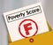 Poverty Score F Grade Report Card Failure Hunger Poor Conditions