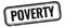 POVERTY text on black grungy vintage stamp