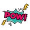 Pow comic words in speech bubble isolated icon
