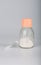 Powder antibiotics in a glass bottle with syringe.