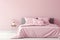 Powder Pink Interior Design With Pink Bedsheets