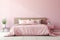 Powder Pink Interior Design With Pink Bedsheets