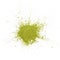 Powdered matcha green tea scattered on white background top view