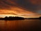 Poweful sunset on a lake
