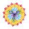 Power 7 color chakra sign symbol, colorful lotus flower symbol