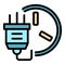 Power adapter plug icon color outline vector