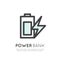 Power Bank Battery Phone Charger Battery, Minimalistic Vector Flat Line Outline Stroke Icon Pictogram Symbol