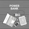 Power Bank Concept Set Of Devices Charging From Portable Battery Mobile Charger Laptop, Smart Phone Digital Tablet Angle