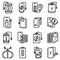 Power bank icons set, outline style