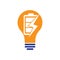 Power Battery bulb shape concept Logo Design Template