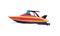 Power Boat or Speedboat, Modern Nautical Motorized Transport, Summer Vacation Design Element Vector Illustration