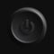 Power Button. Dark monochromatic Round Icon