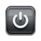 Power button icon glossy grey.