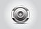 Power on button. Realistic metallic engine icon with gradient. Isolated
