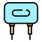 Power capacitor icon color outline vector