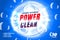 Power clean laundry detergent concept packaging banner template