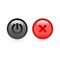 Power Close Button Icon Web Isolated Project Design Transparent Backround App Black Red