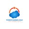 Power cloud logo vector. Flat logo design