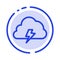 Power, Cloud, Nature, Spring, Sun Blue Dotted Line Line Icon