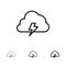 Power, Cloud, Nature, Spring, Sun Bold and thin black line icon set