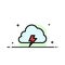 Power, Cloud, Nature, Spring, Sun  Business Flat Line Filled Icon Vector Banner Template