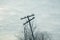 Power electric pole survived after the storm