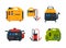 Power and Energy Generators as Portable Electrical Equipment Vector Set