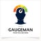 Power Gauge Man Logo Design Template Inspiration