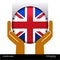 Power hand with the United Kingdom flag button