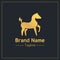 Power horse golden bold logo