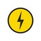 Power icon. Electric sign with circle isolated. Symbol fo voltage or charge