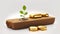 The Power of Investing in Gold: Small Plants Thriving on a Bed of Wealth - ai generated