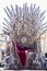 Power, Iron throne made with swords, fantasy scene or stage. Rec