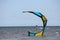 Power kite and kitesurfer