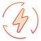 Power lightning with circled arrows flat icon. Energy bolt, danger of electric. Oil industry vector design concept