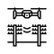 power line inspection drone line icon vector illustration