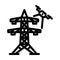 power line inspection drone line icon vector illustration