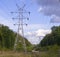 Power line at summer. industrial, nature.