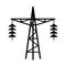 Power line tower vector icon