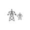 Power lines icon symbol