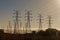 Power Lines at Sunrise, Nebraska USA