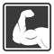 Power male muscle arm silhouette icon