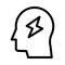 Power mind thin line vector icon