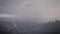 The power of nature: Stunning view of Los Angeles in a rainy stormy weather overlooking Downtown, Hollywood and other